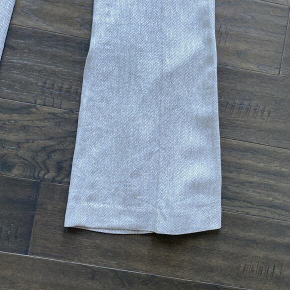 DKNY Slim Bootcut Trouser Womens Sz 2 Grey Herringbone Linen Blend - Picture 3 of 7